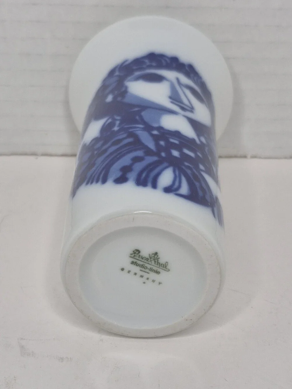 Rosenthal Blue Face Vintage Porcelain Vase by Bjorn Wiinblad Excellent